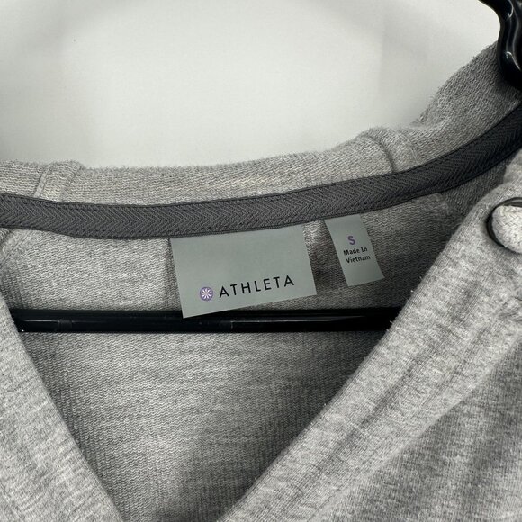 Athleta Women's Gray Hooded Sweatshirt Thumb Holes Size Small - Picture 3 of 4
